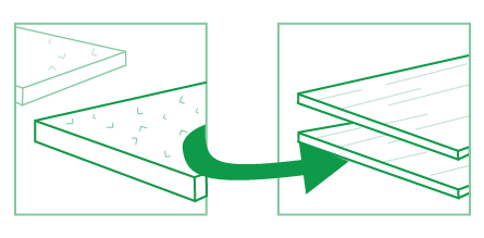 illustration showing OSB floor panels replaced with a compact, modular floor system – Floortbl