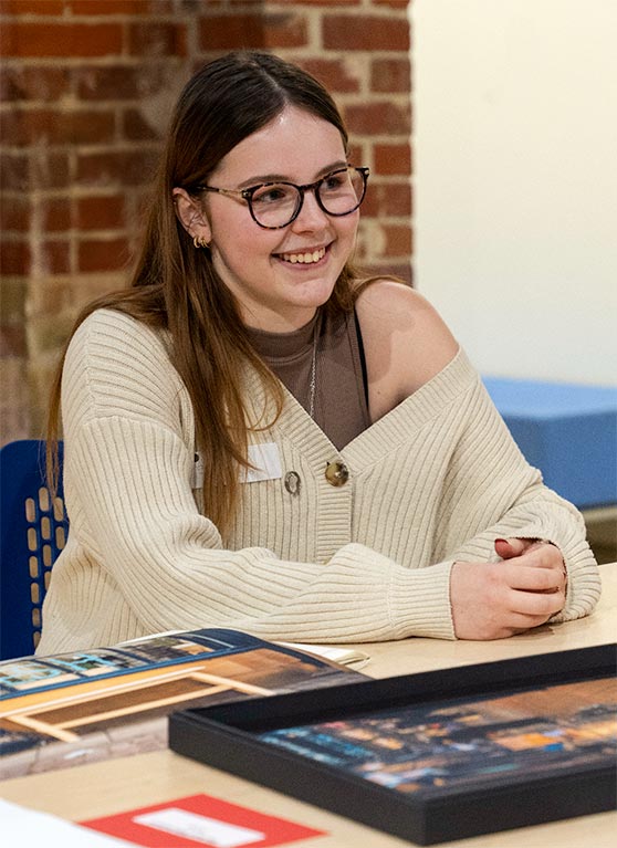 norwich university of the arts critique session with student