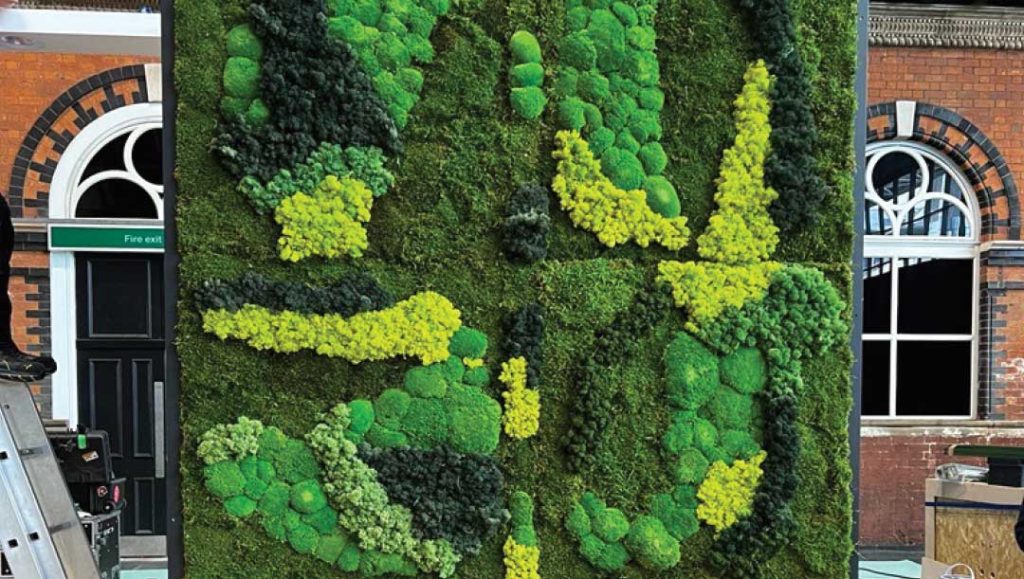 eco friendly materials used at production bureau set design to offset carbon footprint