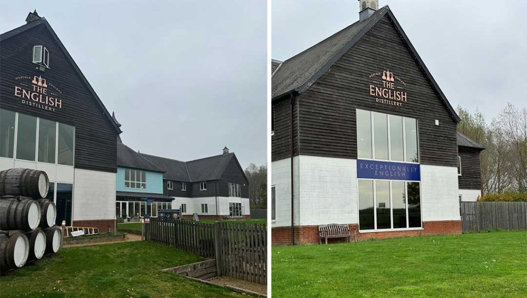 the english distillery norfolk whiskey rebranding case study with production bureau new shop front with graphics and signs