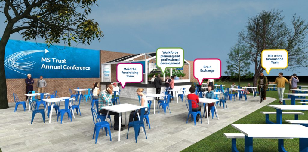 3d virtualisation point infographic of the exhibition stand production bureau spatial and set design