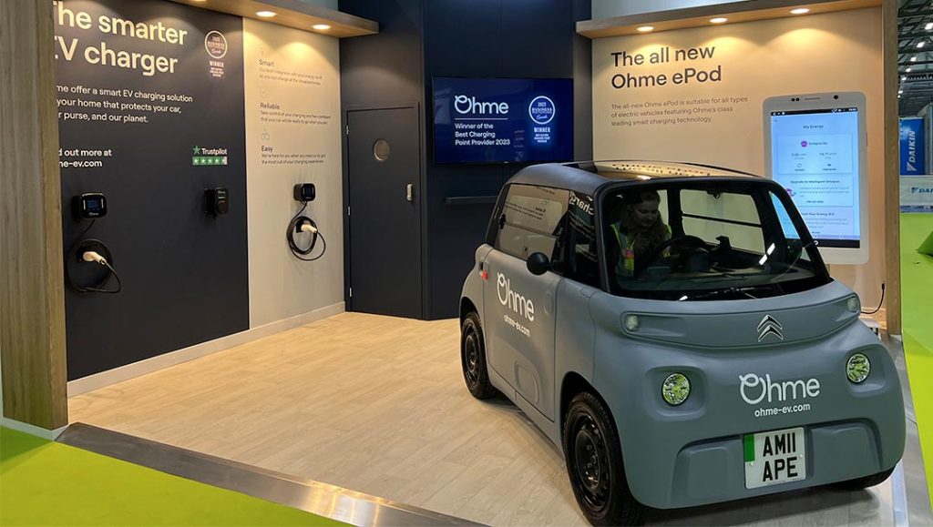 ohme electric car reached out to production bureau to design bespoke exhibition stand