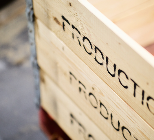 production bureau wooden crate